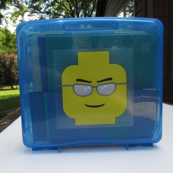 Lego Vintage Blue Storage Case L:13" x W:13" x H:3" - Picture 1 of 5